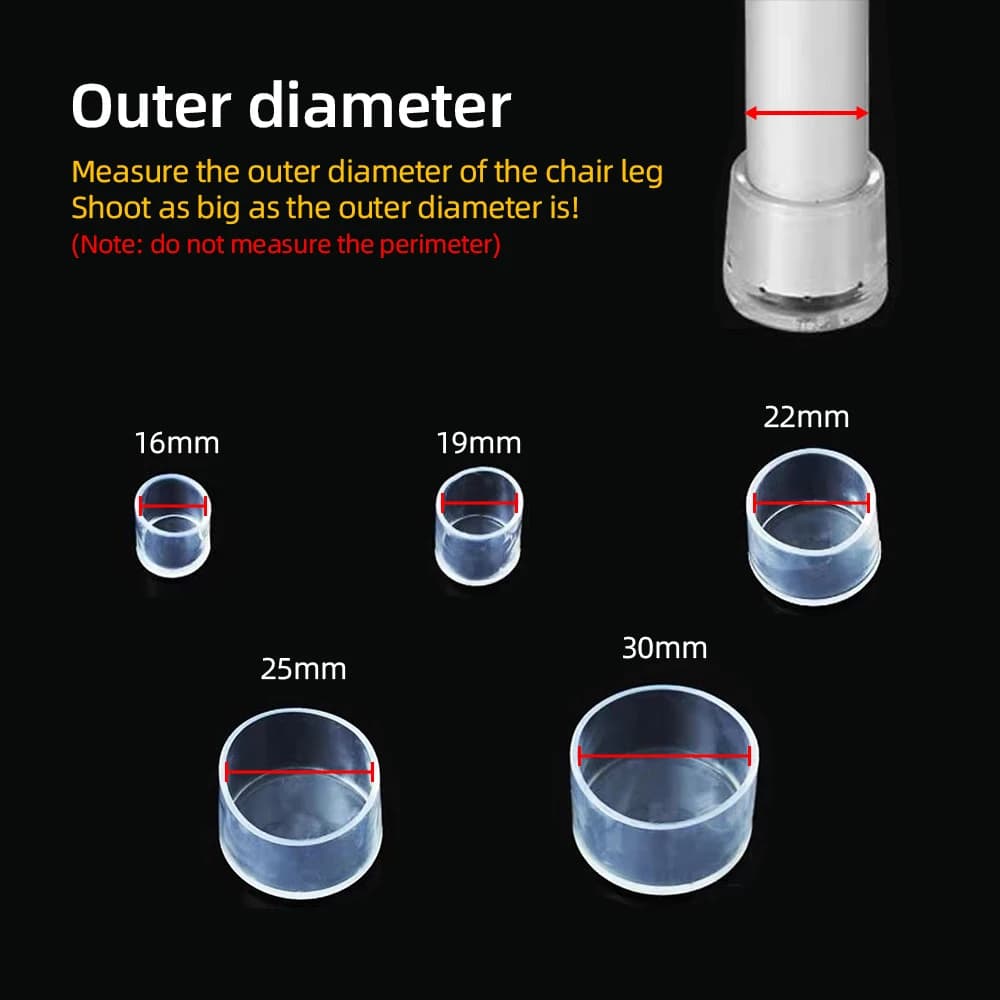4/8/12/16 PCS Anti-Noise Chair Leg Silicone Floor Protectors Transparent Rubber Furniture Leg Cap Non-Slip Table Feet Caps Cover