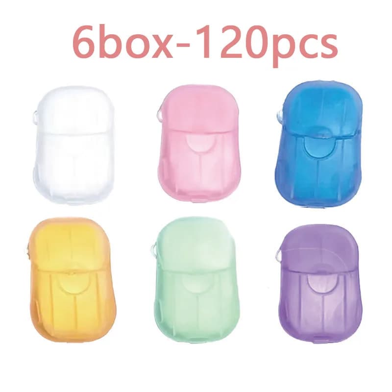 2-6box Portable Soap Paper Disposable Soap Paper Flakes Washing Cleaning Hand for Kitchen Toilet Outdoor Travel Camping Hiking