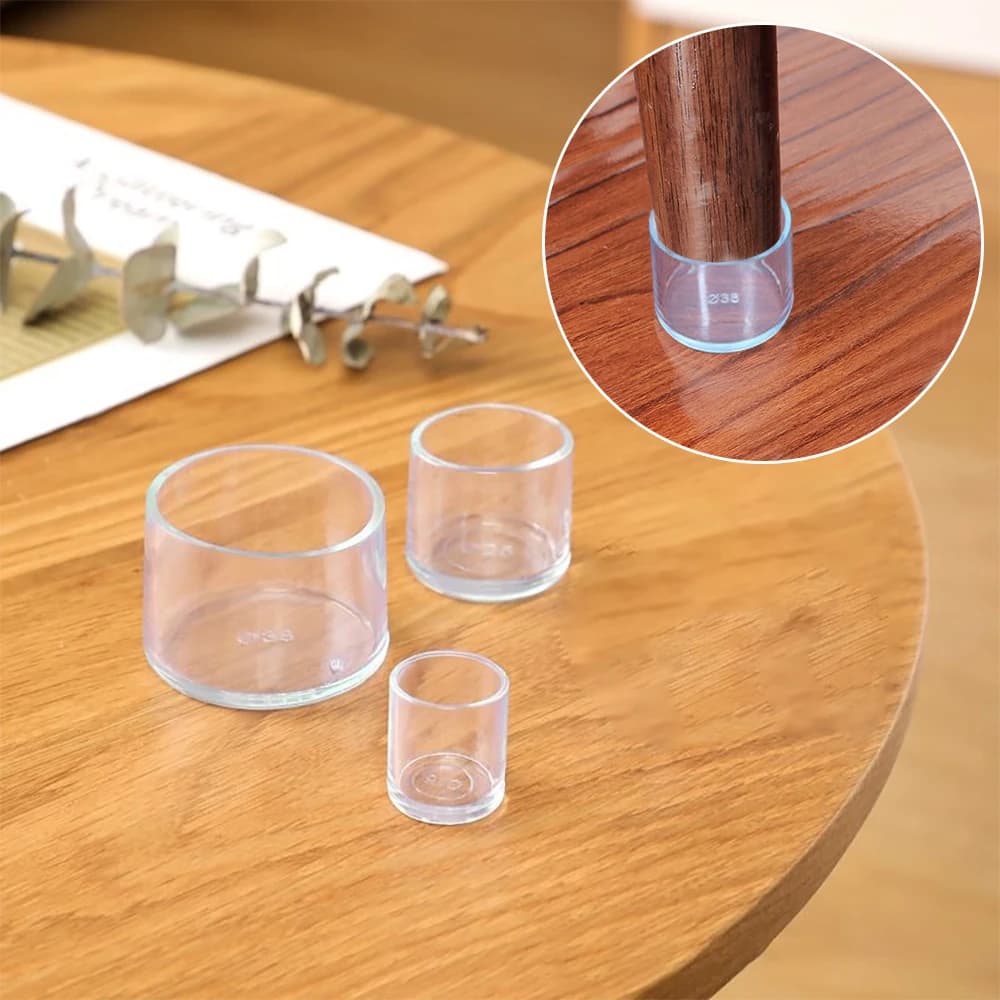 4/8/12/16 PCS Anti-Noise Chair Leg Silicone Floor Protectors Transparent Rubber Furniture Leg Cap Non-Slip Table Feet Caps Cover